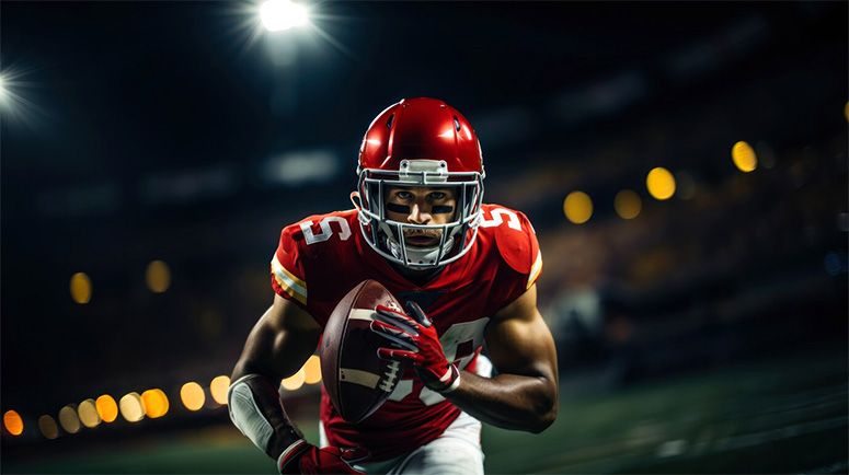 NFL player in red color are running