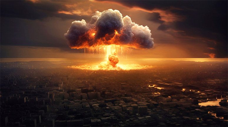 Nuclear bomb explode in the city