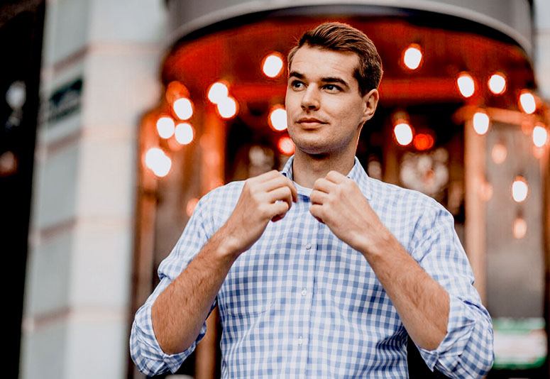 Handsome man with a shirt