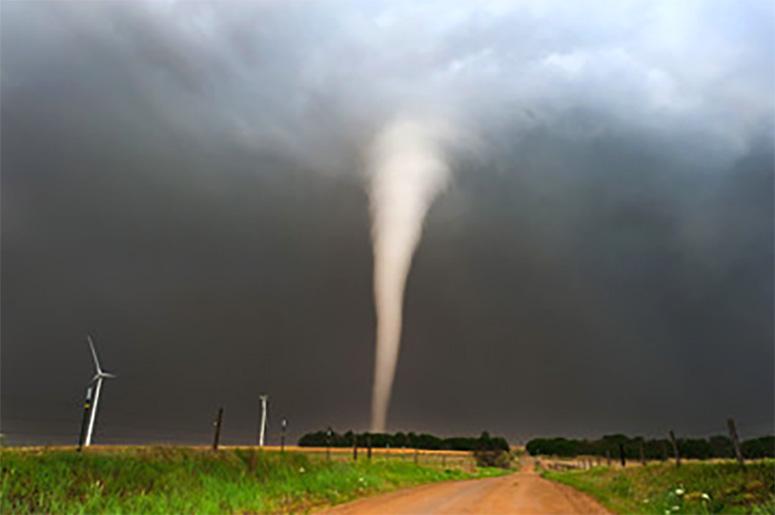 A field in which a tornado forms