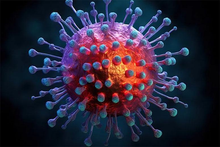 Herpes virus close-up