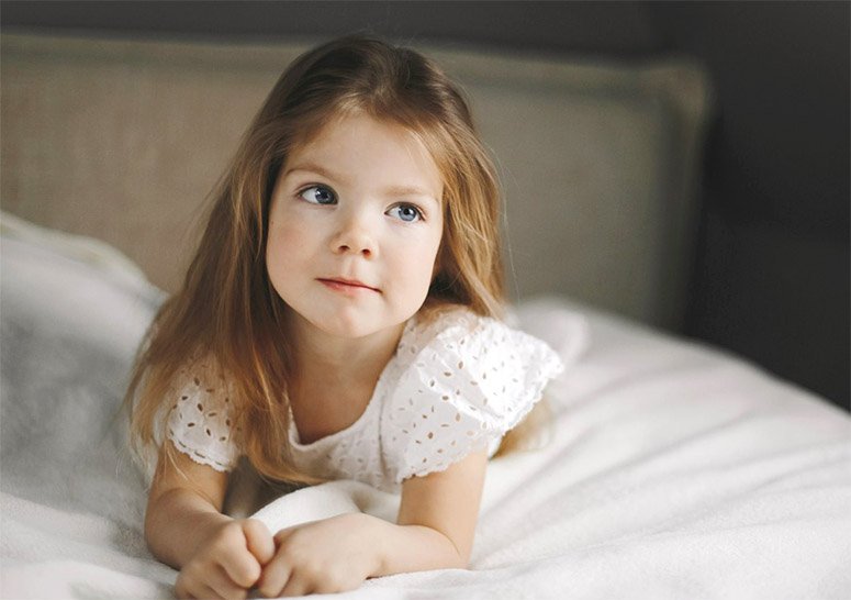 A close-up picture of a little girl