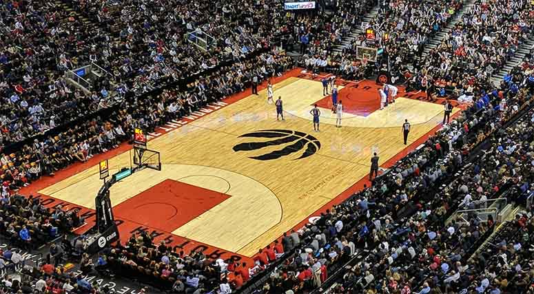 NBA basketball court from above