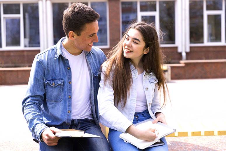 A young couple enjoys the time they spend together