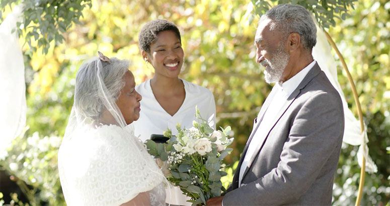 An old couple is getting marriage